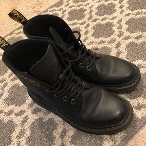 PASCAL VIRGINIA all black doc marten boots.